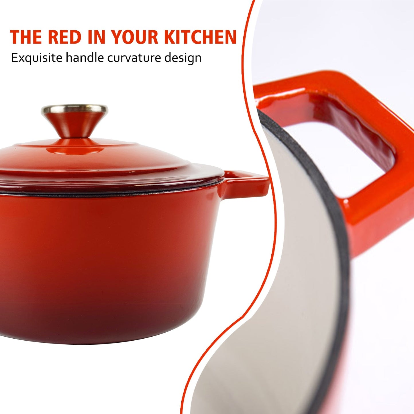 BV Cast Iron Round Casserole Pot 20cm