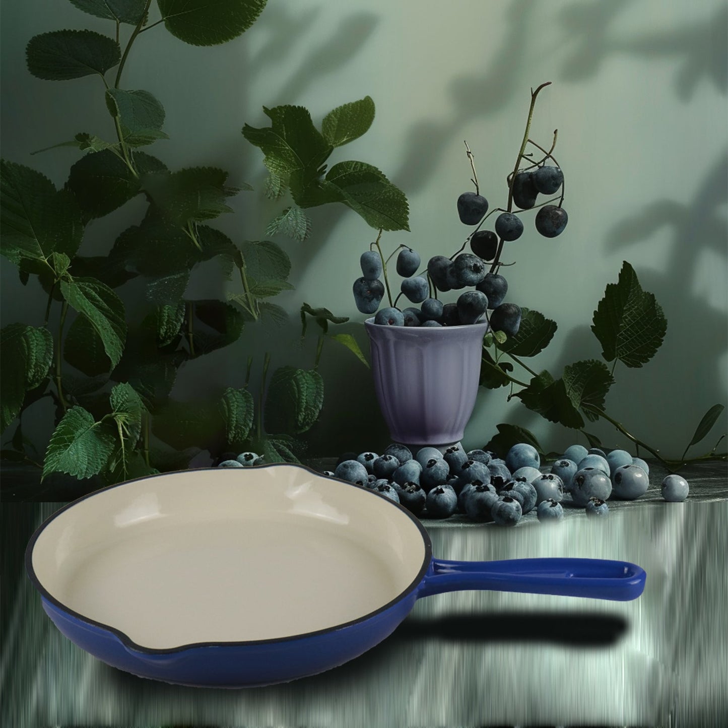 La Cocina 7 Piece Amazon Blue Cast Iron Enamel Cookware Set