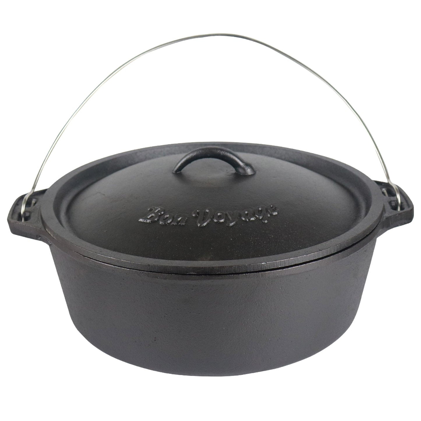 Bon Voyage Cast Iron Flat Bottom Potjie Dutch Oven Pot