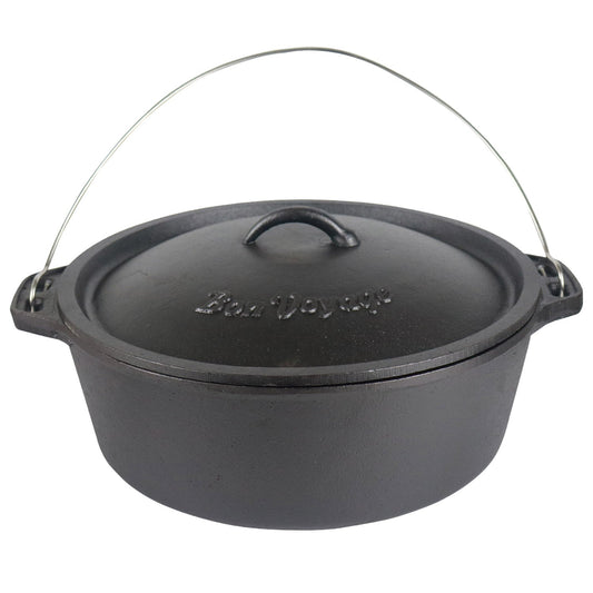 Bon Voyage Cast Iron Flat Bottom Potjie Dutch Oven Pot