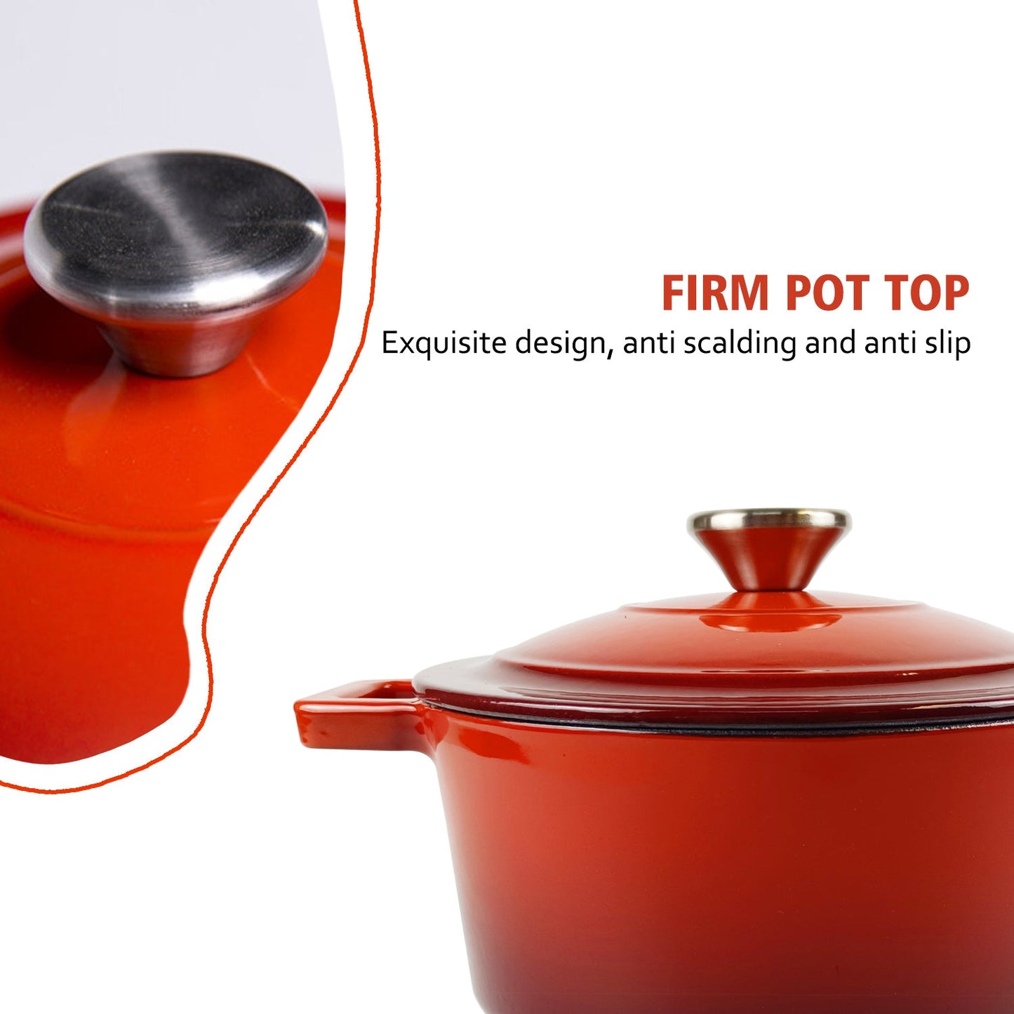 BV Cast Iron Round Casserole Pot 20cm