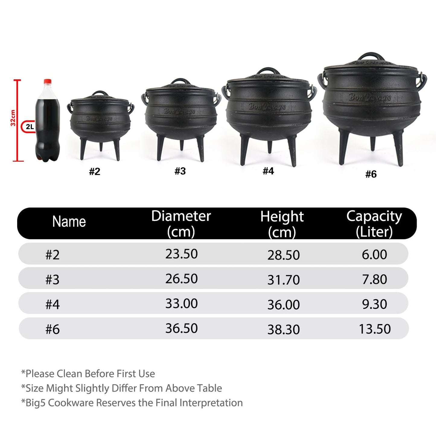Bon Voyage 3-Leg Cast Iron Potjie Pot