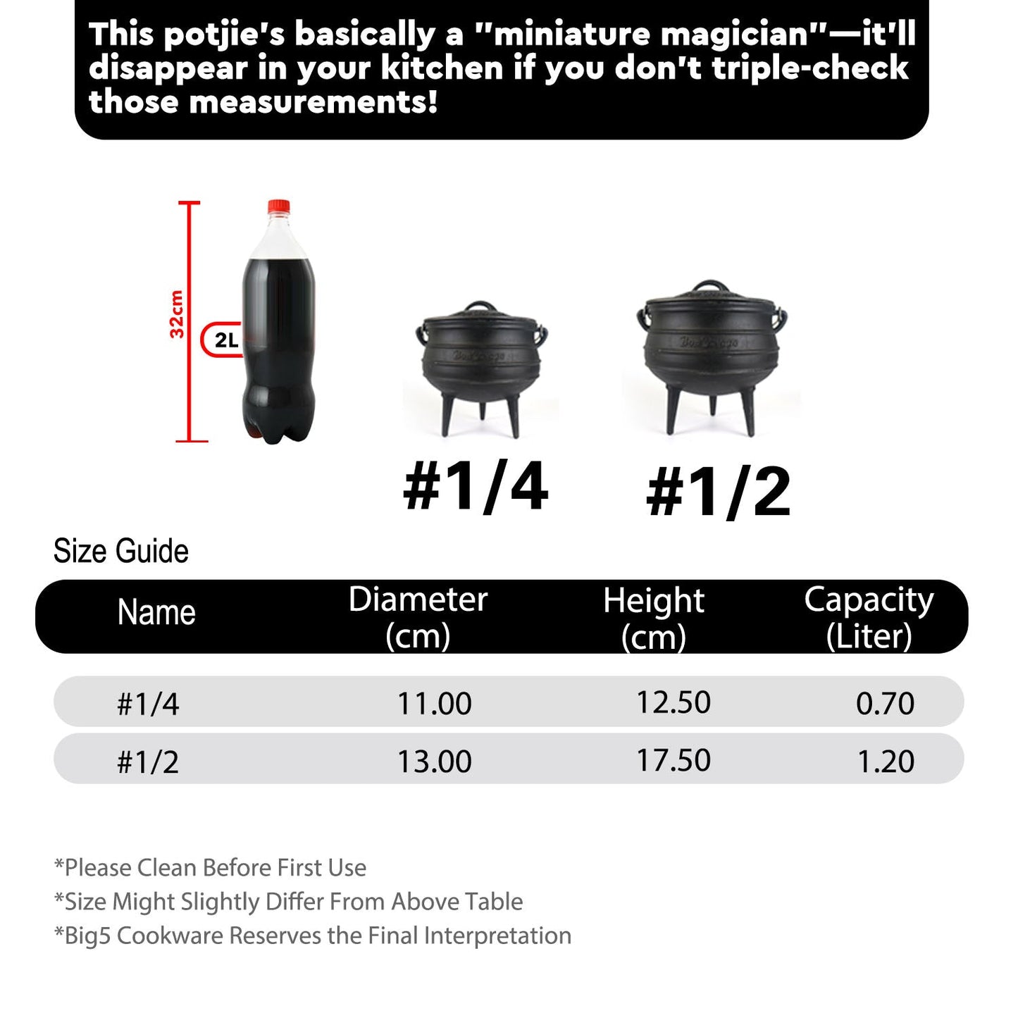 Bon Voyage 3-Leg Cast Iron Potjie Pot