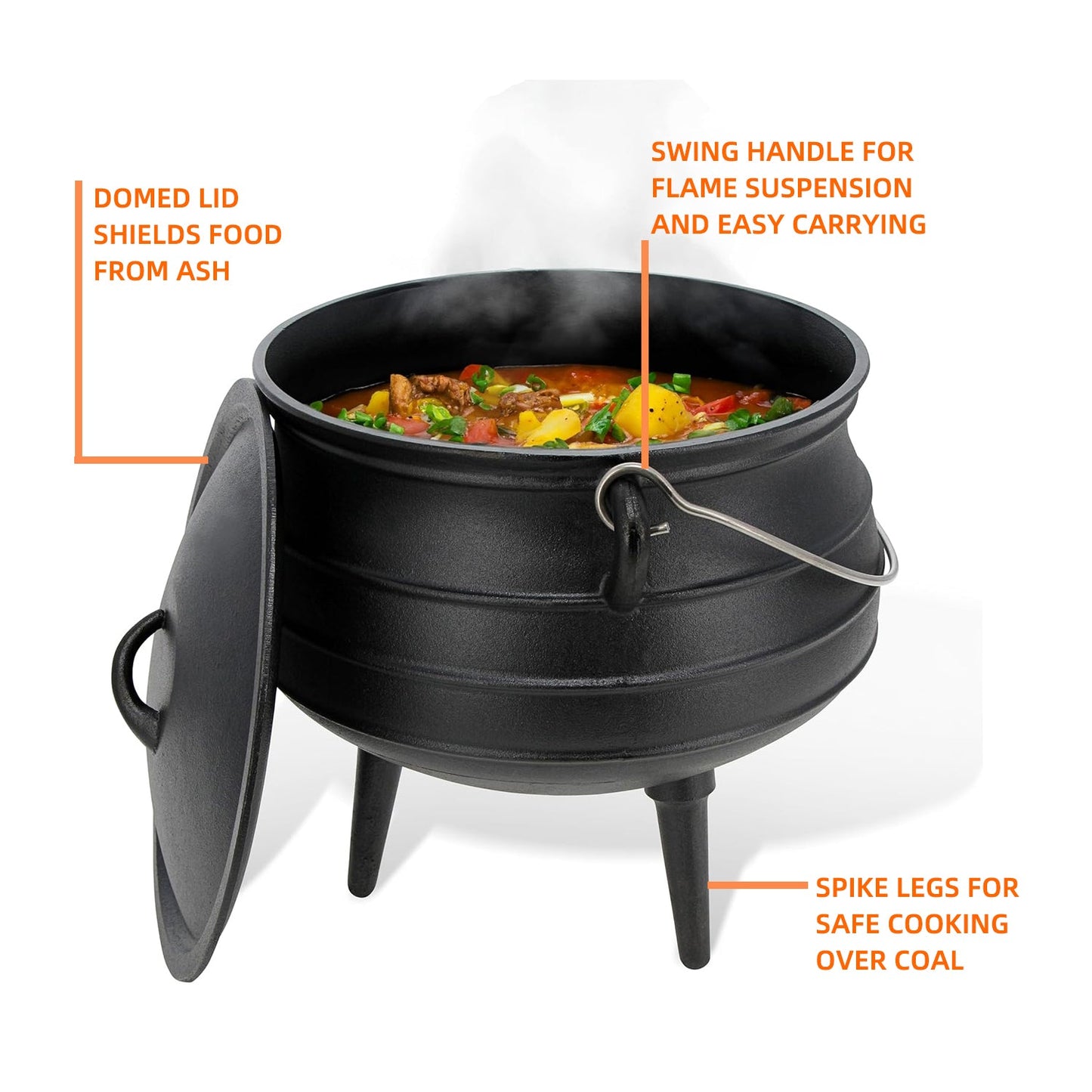Bon Voyage 3-Leg Cast Iron Potjie Pot