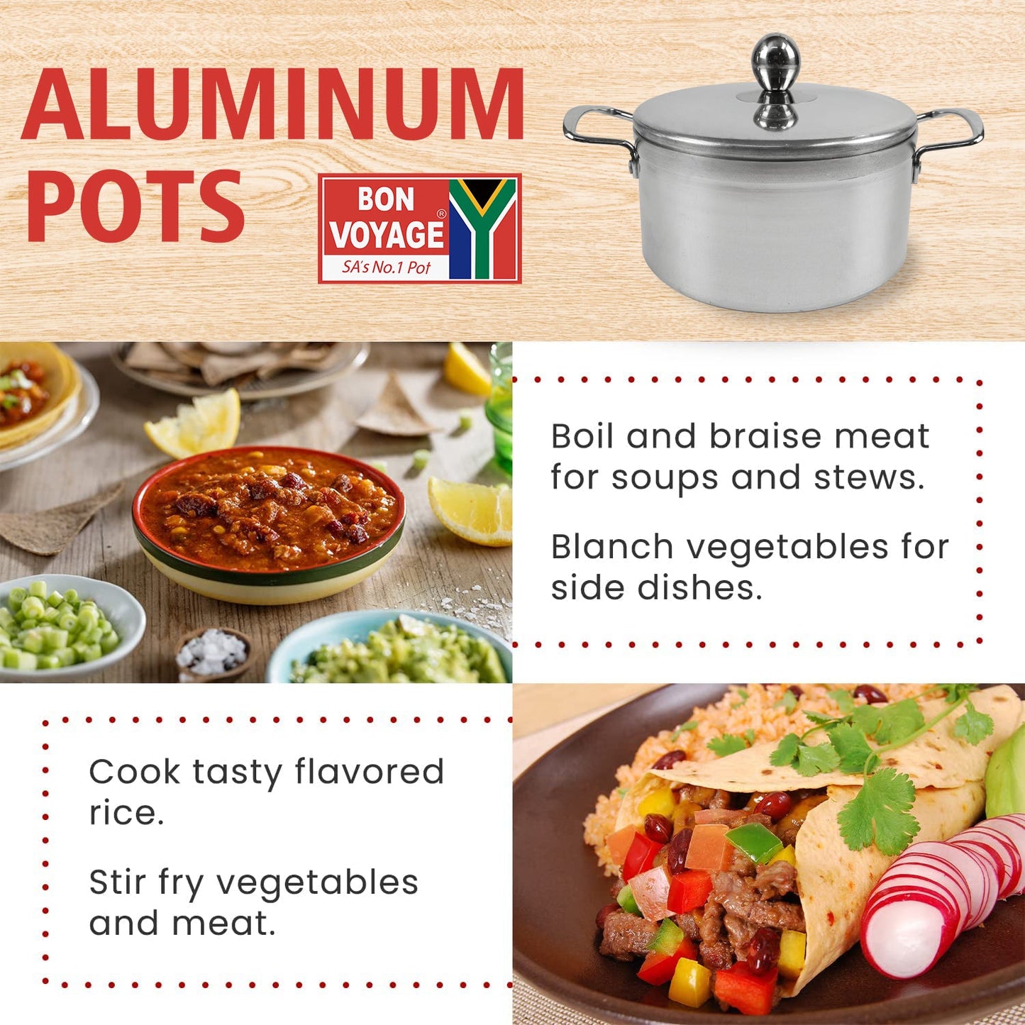 Bon Voyage Ace 10 Piece Aluminium Casseroles With Steel Handles A7