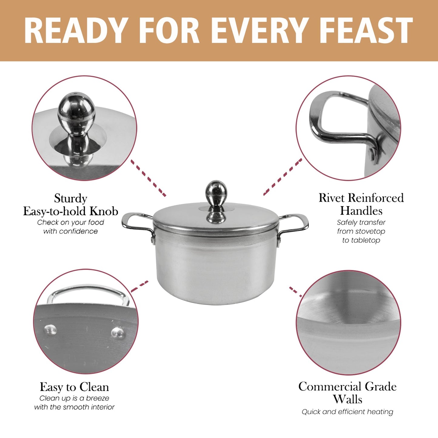 Bon Voyage Ace 10 Piece Aluminium Casseroles With Steel Handles A7