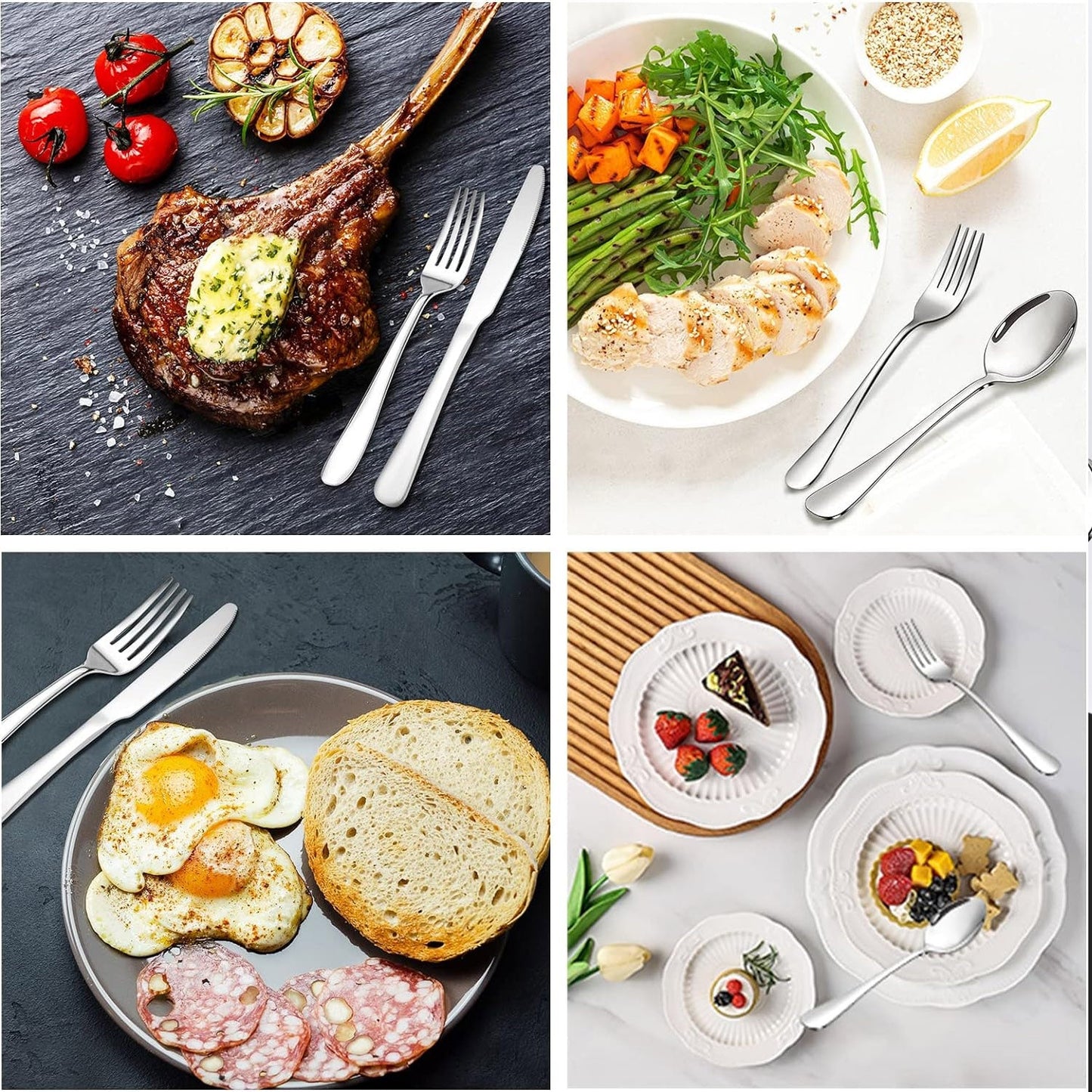 24 Piece Stainless Steel Blue Box Cutlery Set