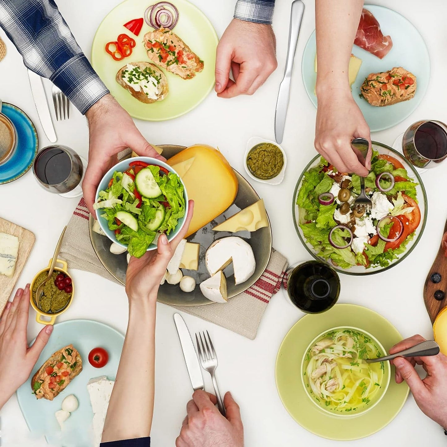 24 Piece Stainless Steel Blue Box Cutlery Set