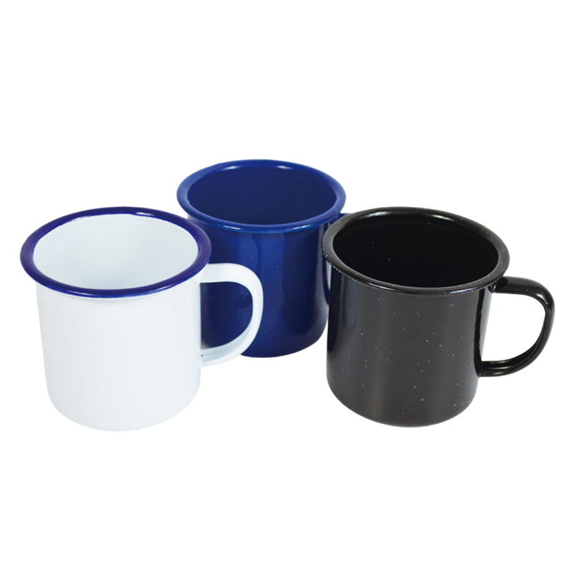 Dove Enamel 8cm Mug Premier Quality Blue Outer Black Inner