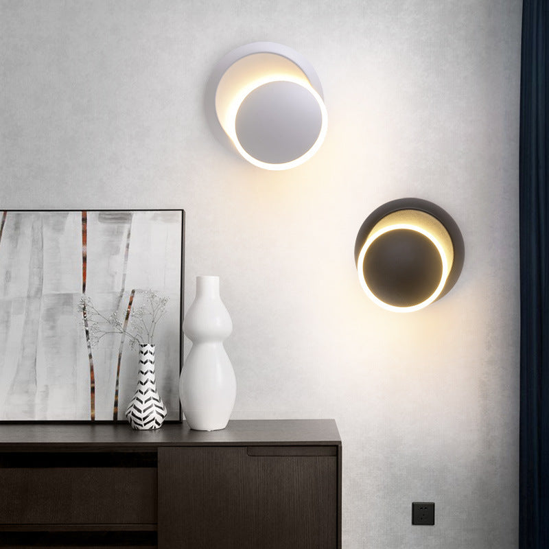 White LED Rotatable Moon Wall Lamp