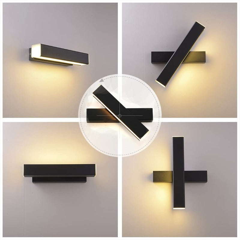 Black Rotatable Bedside Wall Lamp
