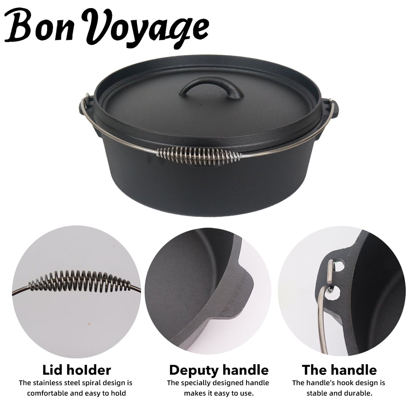 Bon Voyage Cast Iron Dutch Oven Potjie Pot