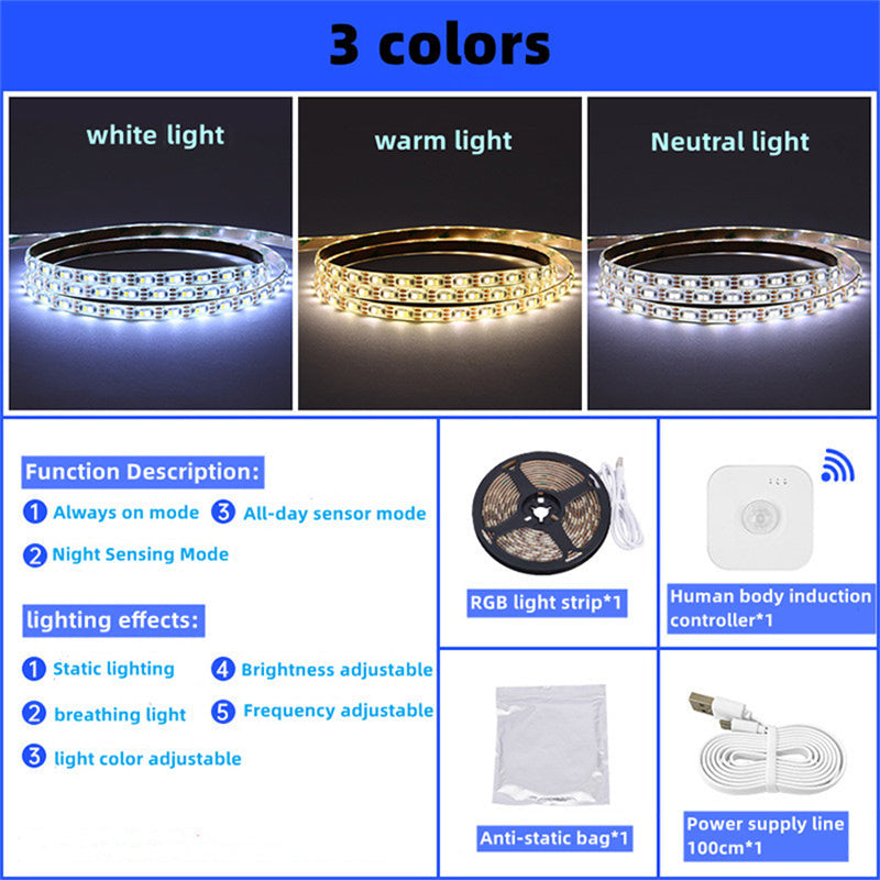 3m LED Motion Sensor String Light - 3 Colours