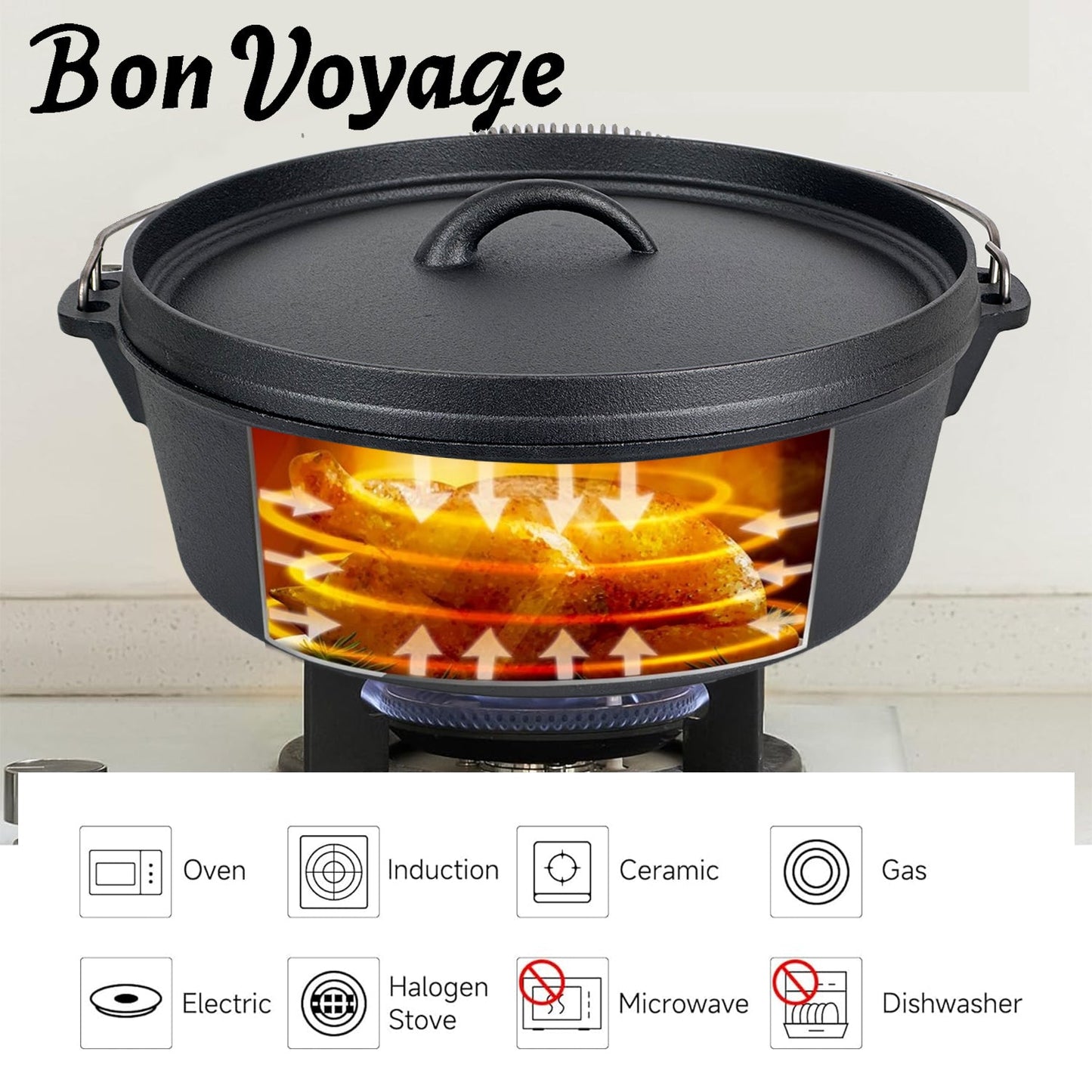 Bon Voyage Cast Iron Dutch Oven Potjie Pot