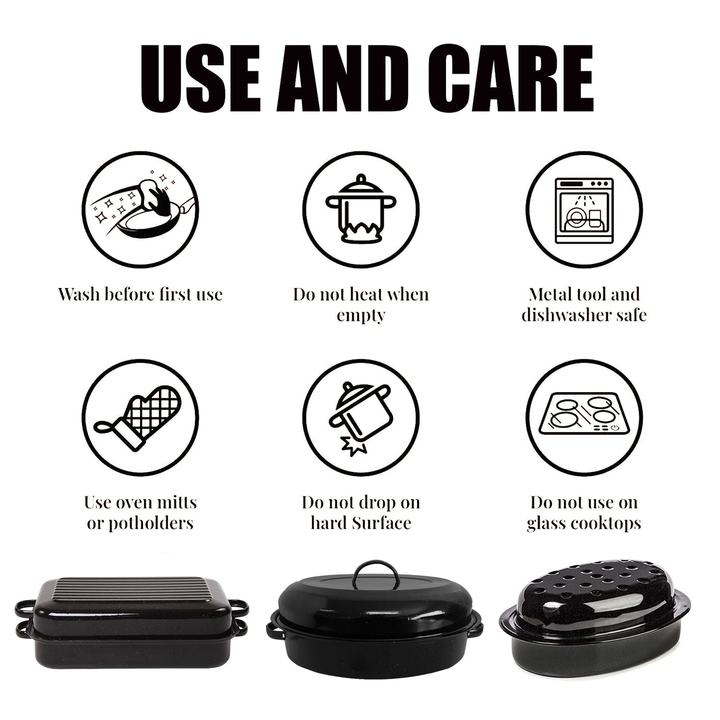 Big5 Enamel Roaster Oval Covered