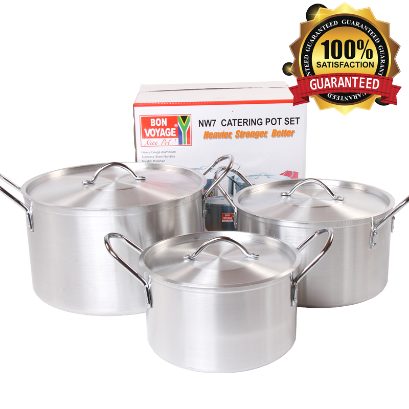 Bon Voyage Heavy Duty Catering Pots Stew Pan Stockpot Set NC3