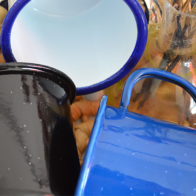 Dove Enamel 8cm Mug Premier Quality Blue Outer Black Inner