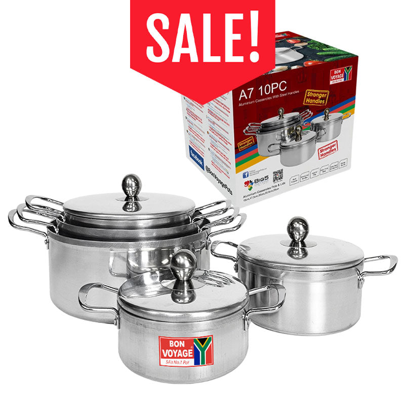 Bon Voyage Ace 10 Piece Aluminium Casseroles With Steel Handles A7