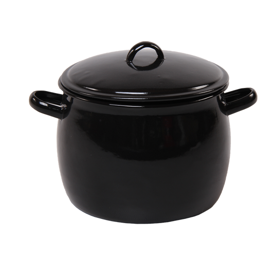 New World Enamel Bow Handle Belly Pot