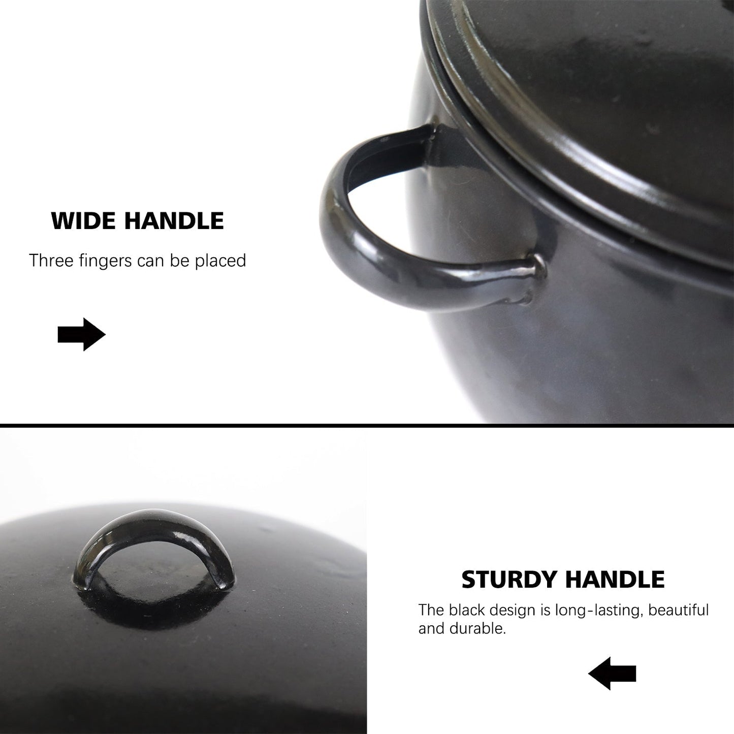 New World Enamel Bow Handle Belly Pot