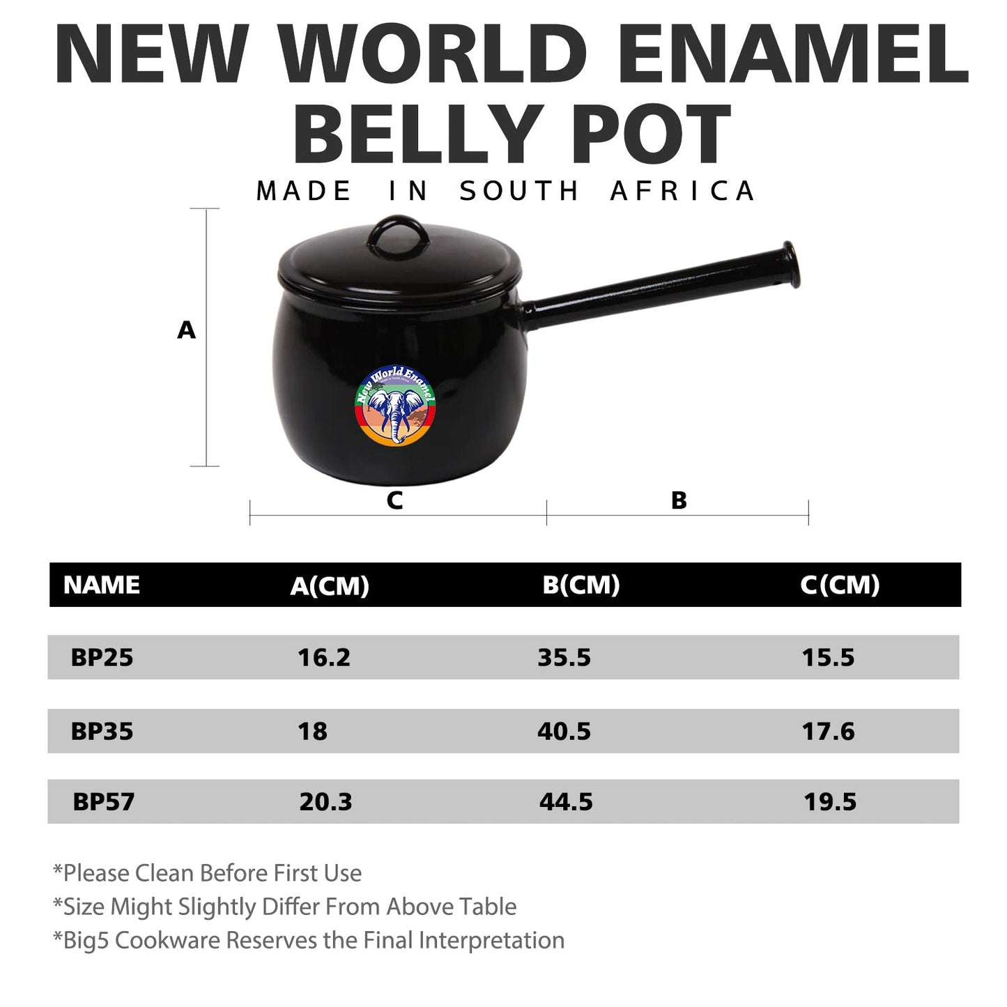 New World Enamel Belly Pot