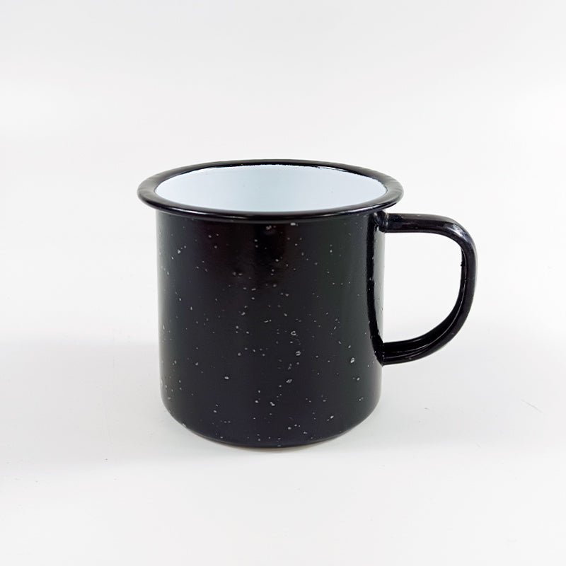Dove Enamel 8cm Mug Premier Quality Black Outer White Inner