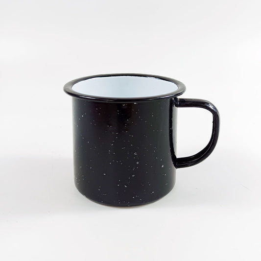 Dove Enamel 8cm Mug Premier Quality Black Outer White Inner