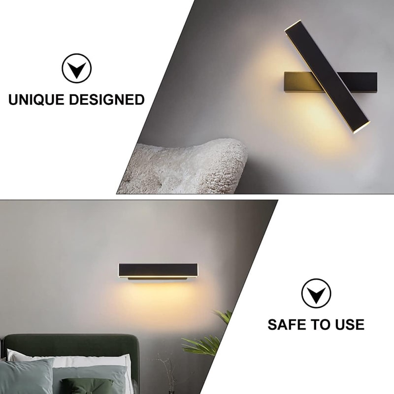 Black Rotatable Bedside Wall Lamp