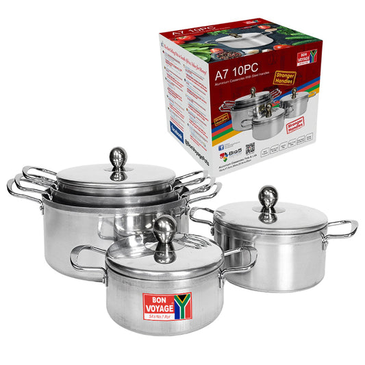 Bon Voyage Ace 10 Piece Aluminium Casseroles With Steel Handles A7