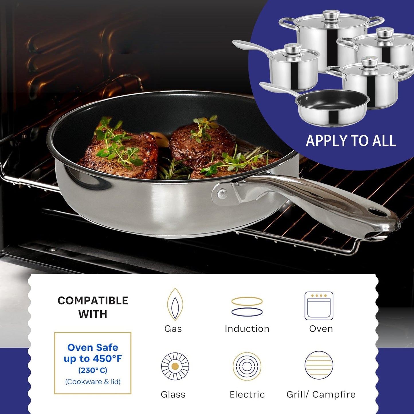 Bon Voyage Diamond 28 Piece Stainless Pots Set