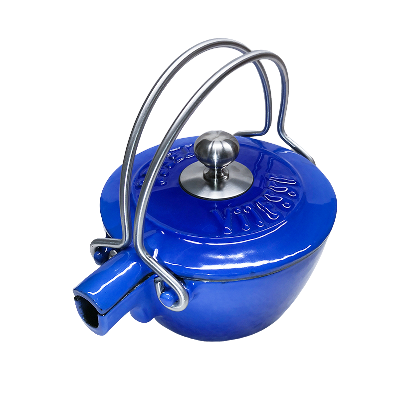 French Cast Iron Teapot Tea Pot Kettle 1150ml with FREE Strainer