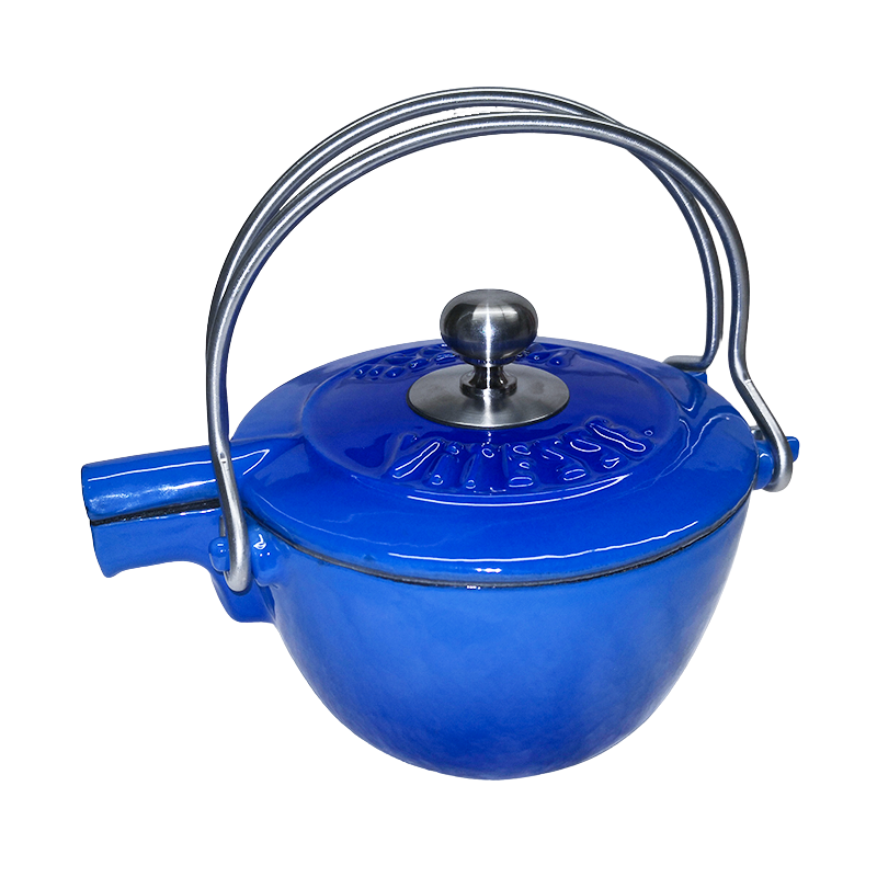 French Cast Iron Teapot Tea Pot Kettle 1150ml with FREE Strainer