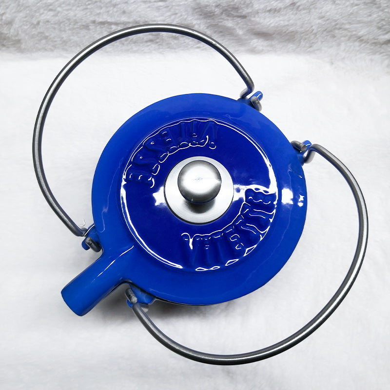 French Cast Iron Teapot Tea Pot Kettle 1150ml with FREE Strainer