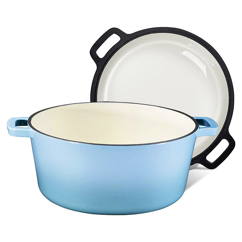 La Cocina Cast Iron 2 in 1 Casserole with Frypan Lid 26cm (one pot only)