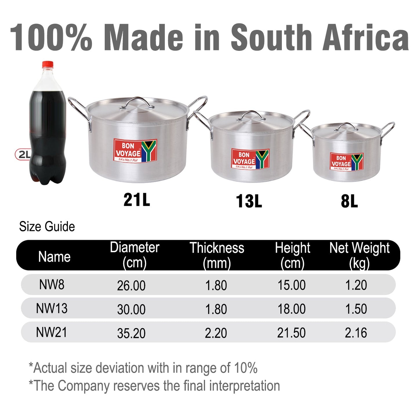 Bon Voyage Heavy Duty Catering Pots Stew Pan Stockpot Set NC3