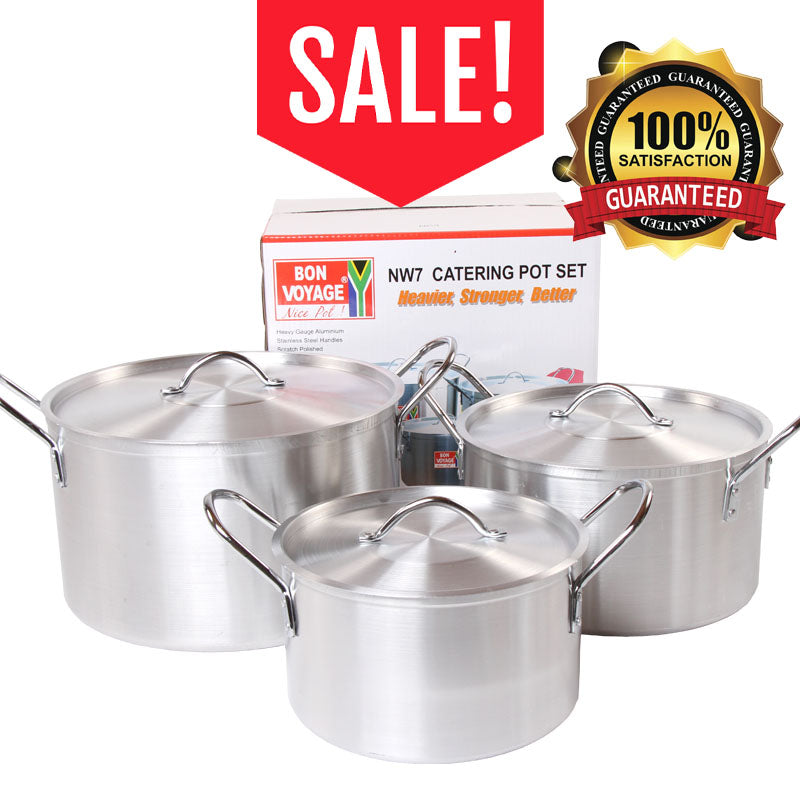Bon Voyage Heavy Duty Catering Pots Stew Pan Stockpot Set NC3