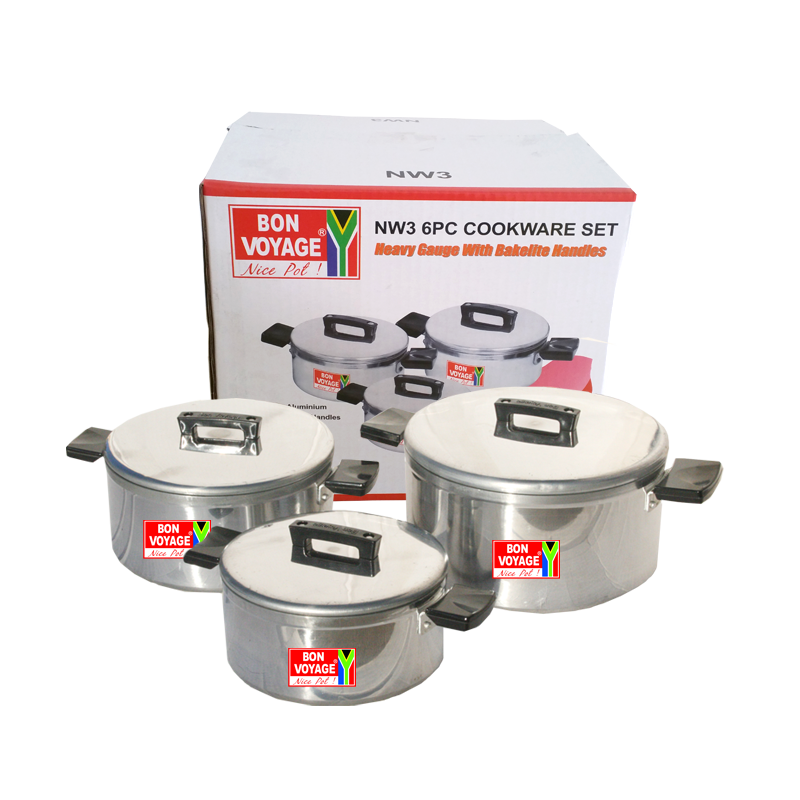 Bon Voyage 6 Piece Pots Set with Bakelite Handles