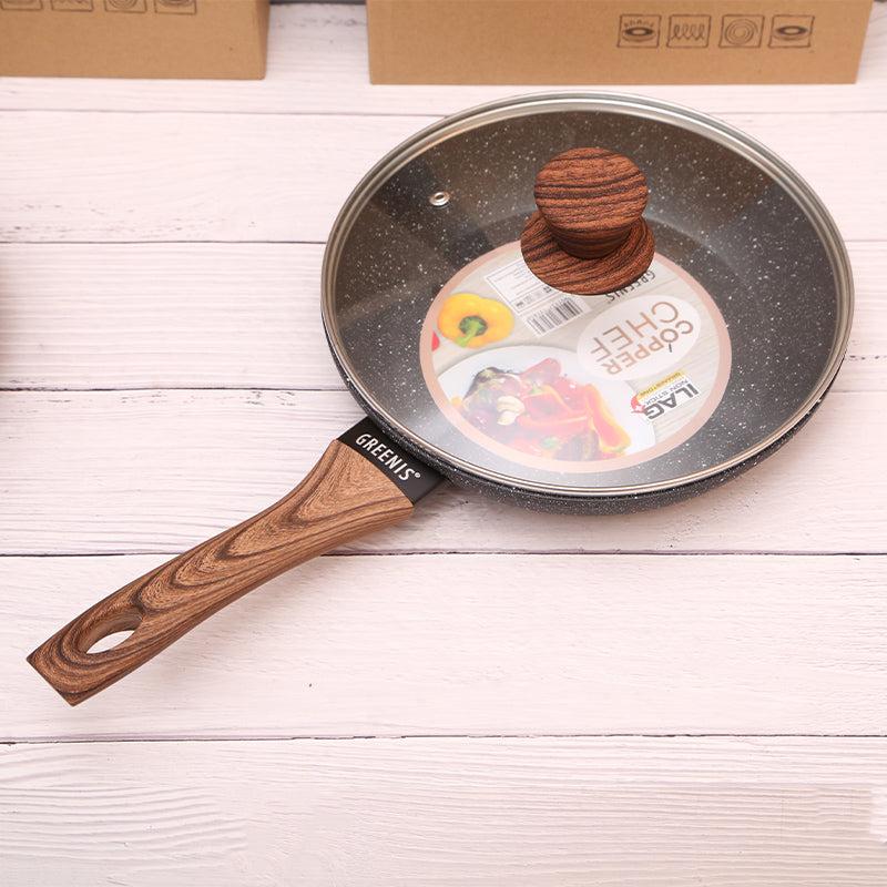 Big5 Greenis Non-Stick Aluminium Frypan Skillet with Marble Coating & Durable Bakelite Handle
