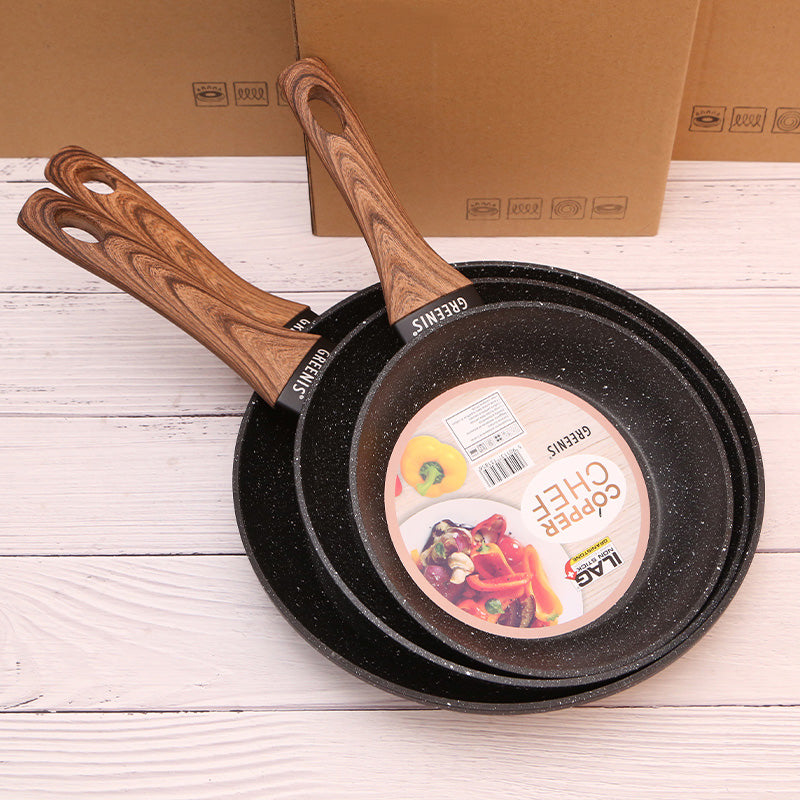 Big5 Greenis Non-Stick Aluminium Frypan Skillet with Marble Coating & Durable Bakelite Handle