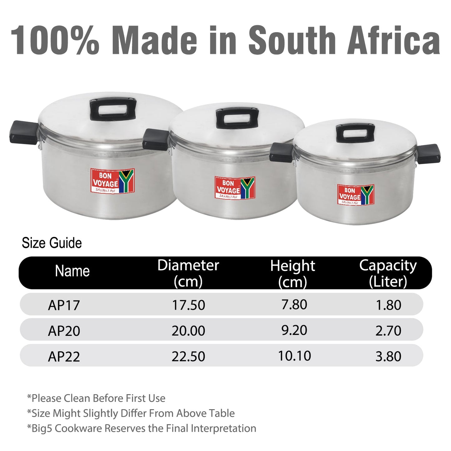 Bon Voyage 6 Piece Pots Set with Bakelite Handles