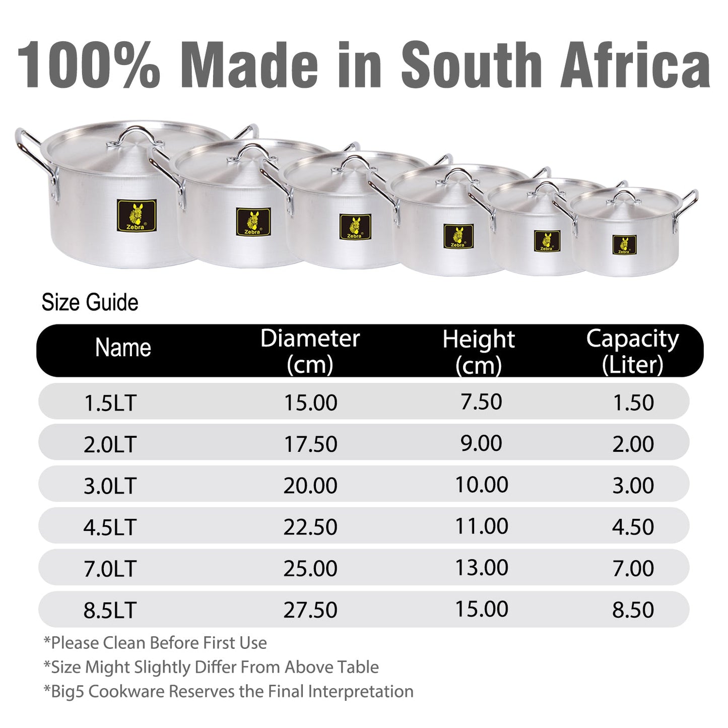 Zebra Q7 Jumbo Pots Set