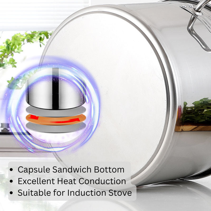 Capsule Sandwich Bottom Stainless Steel Stockpot (ST25) Stock Pot