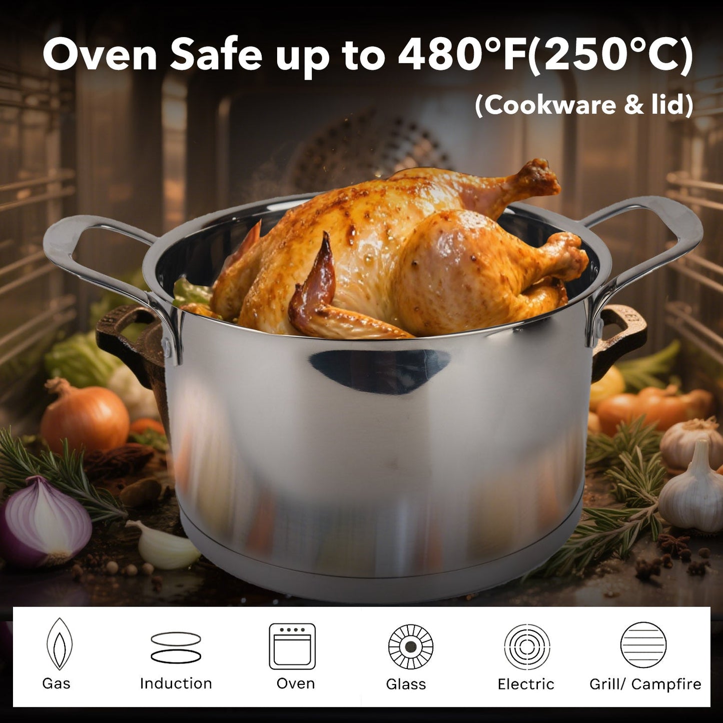 New Arrival!!! Tiger Stainless Steel 29 Piece Cookware Set - Stainless Steel Lid Edition