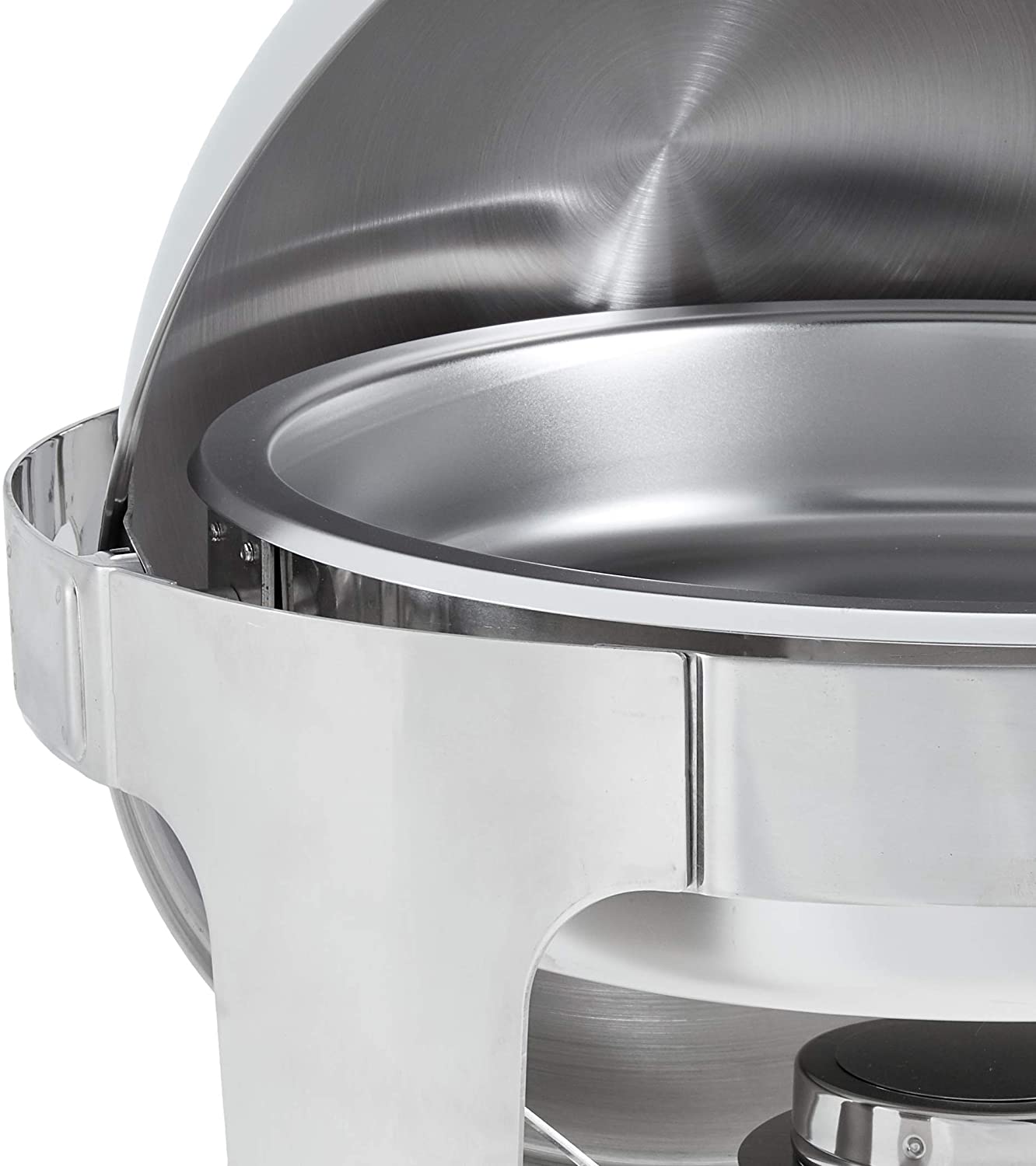 BVC M8 Stainless Steel Roll Top Round Chafing Dish with Stand 6.5 Litre