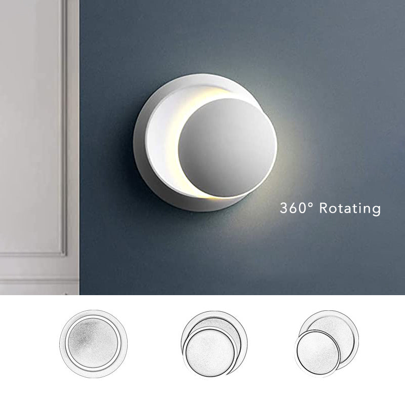 White LED Rotatable Moon Wall Lamp