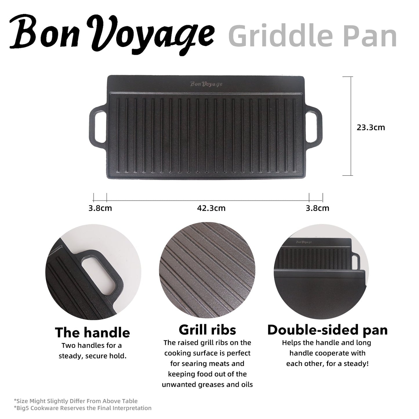 Bon Voyage 7 Piece Pre-Seasoned Heavy Duty Cast Iron Camping Set