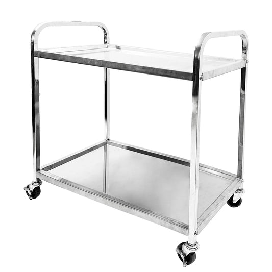 Stainless Steel 2 Tier Trolley, Utility Cart