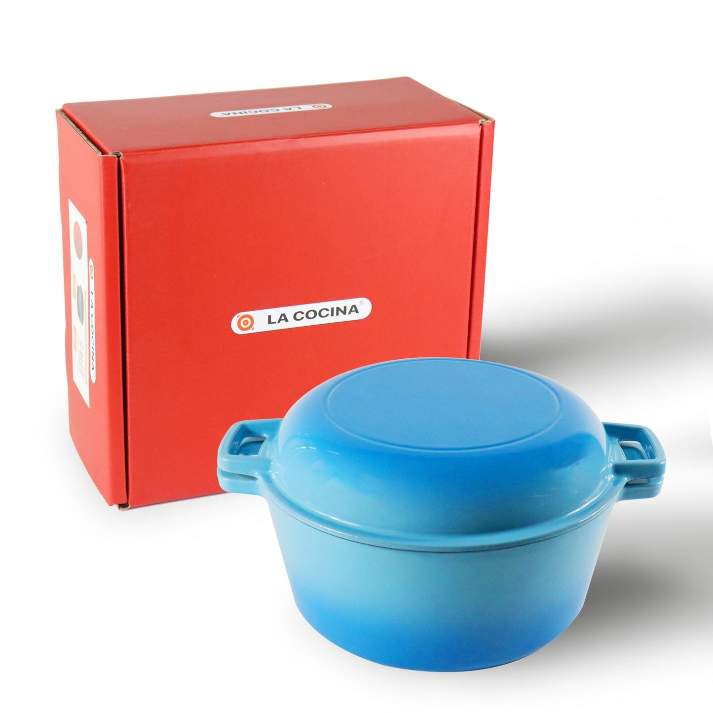 La Cocina Cast Iron 2 in 1 Casserole with Frypan Lid 26cm (one pot only)