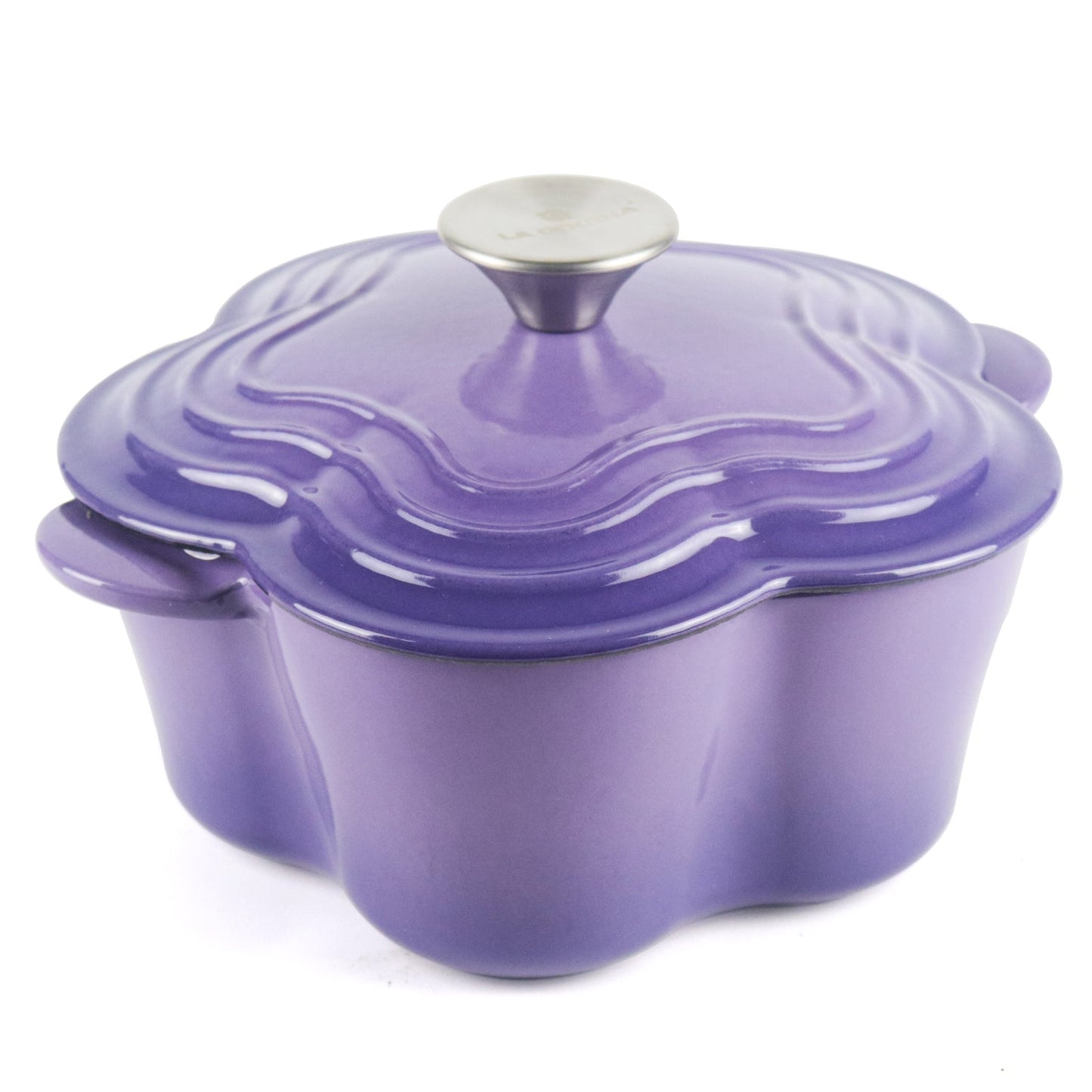 La Cocina 2QT 2-Litre Jacaranda Love Cast Iron 20cm Enamelled Casserole Pot