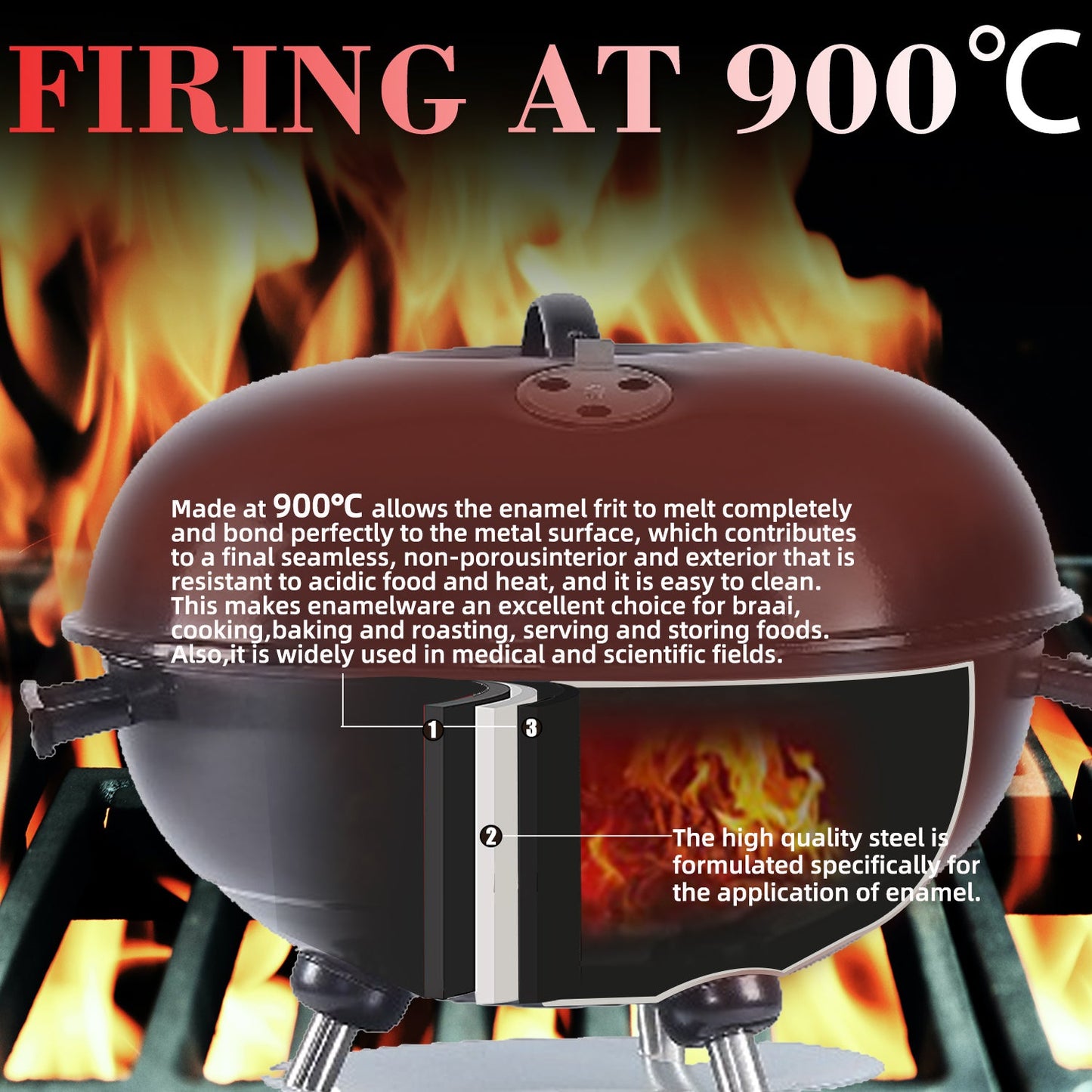 Kettle Braai 18inch (47cm) Medium Portable